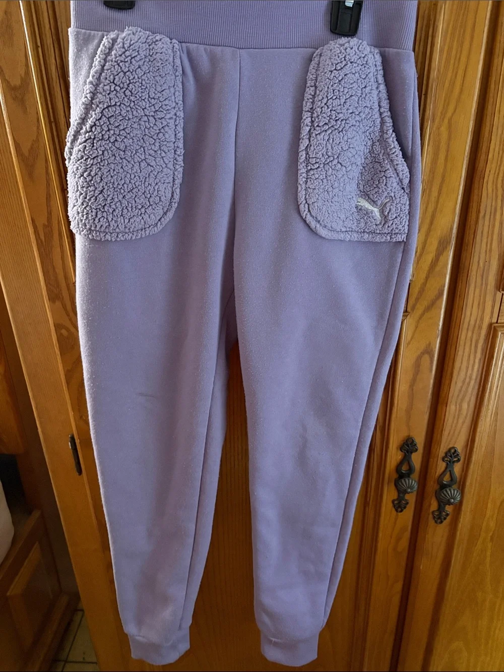 Puma Lavender Sherpa-Pocket Kids Joggers